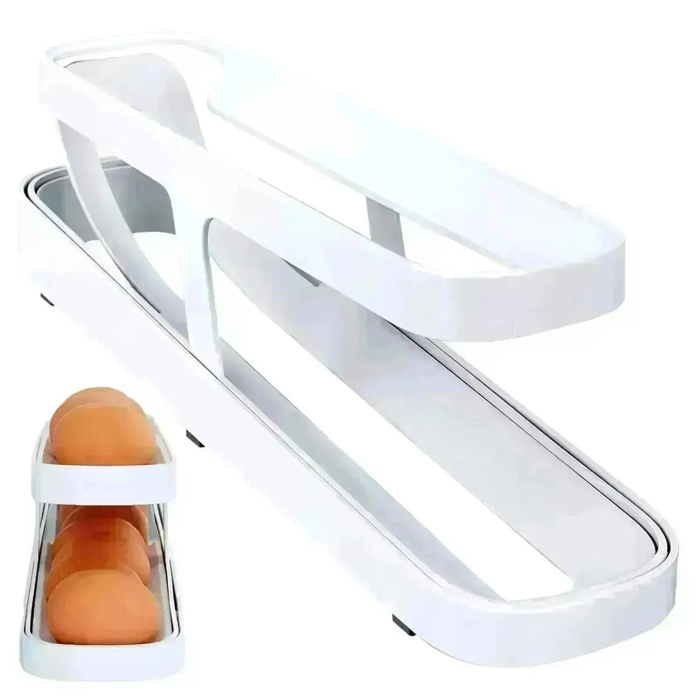 Automatic Scrolling Egg Rack Holder Storage Box Egg Basket Container Organizer Rolldown Refrigerator Egg Dispenser For Kitchen Gadgets - EX-STOCK CANADA