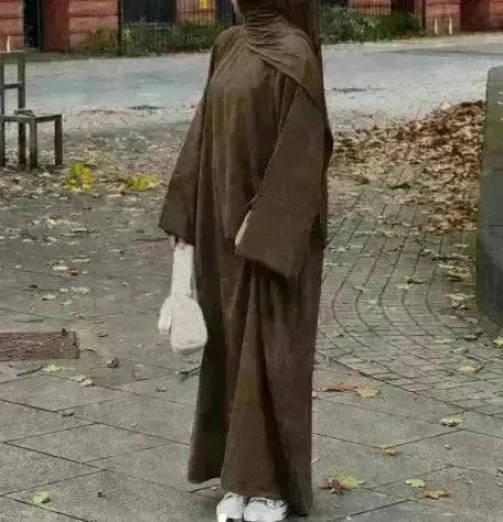 Autumn And Winter Casual Cardigan Abaya Dress for Arab Dubai Turkey Middle East Women - EX-STOCK CANADA