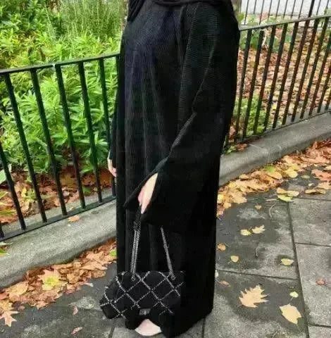 Autumn And Winter Casual Cardigan Abaya Dress for Arab Dubai Turkey Middle East Women - EX-STOCK CANADA
