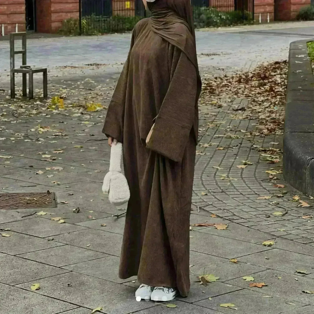 Autumn And Winter Casual Cardigan Abaya Dress for Arab Dubai Turkey Middle East Women - EX-STOCK CANADA