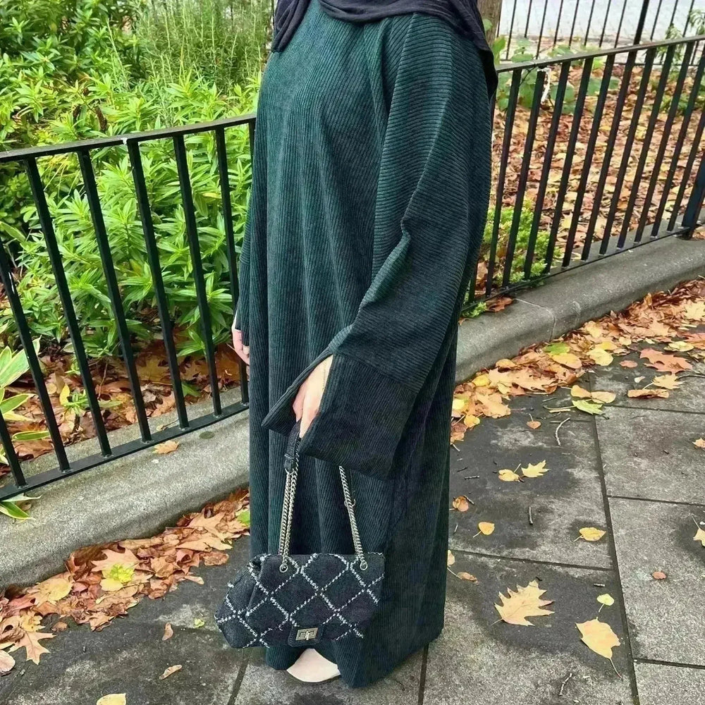 Autumn And Winter Casual Cardigan Abaya Dress for Arab Dubai Turkey Middle East Women - EX-STOCK CANADA