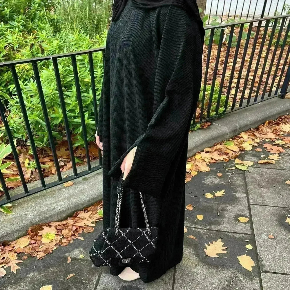 Autumn And Winter Casual Cardigan Abaya Dress for Arab Dubai Turkey Middle East Women - EX-STOCK CANADA