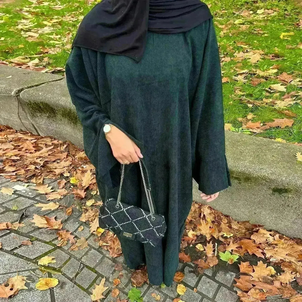 Autumn And Winter Casual Cardigan Abaya Dress for Arab Dubai Turkey Middle East Women - EX-STOCK CANADA