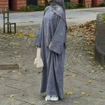 Autumn And Winter Casual Cardigan Abaya Dress for Arab Dubai Turkey Middle East Women - EX-STOCK CANADA
