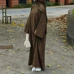 Autumn And Winter Casual Cardigan Abaya Dress for Arab Dubai Turkey Middle East Women - EX-STOCK CANADA