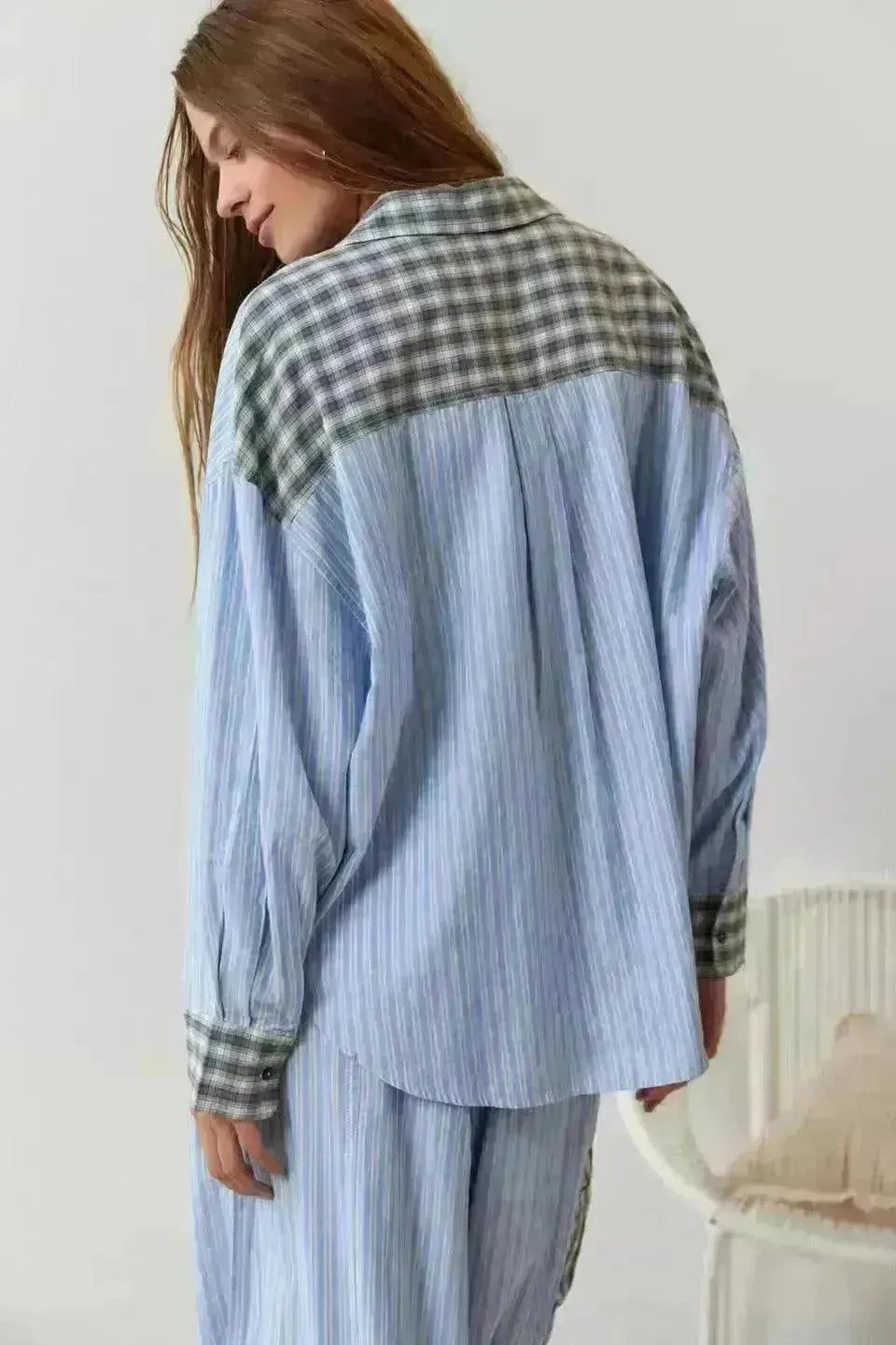 Autumn Women's Clothing Casual Homewear Plaid Shirt Outfit - EX-STOCK CANADA