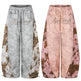 Women's Leopard-Print Patchwork Wide-Leg Sweatpants – Rhinestone Streetwear Joggers | S–XL