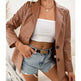 Fashion PU Leather Jacket Leather Blazer jacket Women - EX-STOCK CANADA