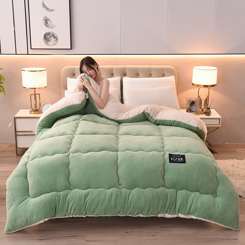 New Thick Lambskin Winter Duvet Insert Double-sided Velvet Lambswool Warm Quilt EX-STOCK Canada 