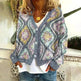 New Christmas Abstract Flowers Printing Sweater Fashion Casual Short Cardigan Coat Womens Clothing - EX-STOCK CANADA