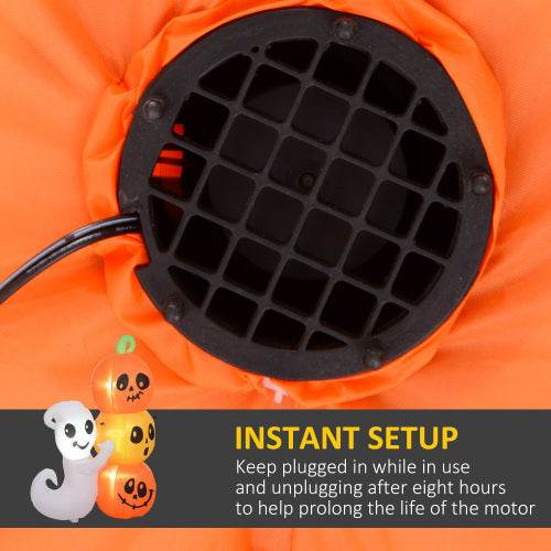 HOMCOM 5ft Inflatable Halloween Decoration Ghost And Pumpkin, Blow Up Outdoor LED Yard Display, Waterproof EX-STOCK