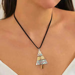Collar de árbol de Navidad y aretes Collar colgante de moda