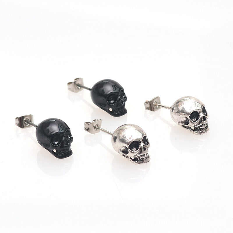 Personality Retro Skull Eardrops Earrings For Halloween EX-STOCK