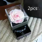 Eternal Flower Rose Jewelry Box for Birthday Presents Valentines Day Wedding Gift Box - EX-STOCK CANADA