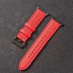 Suitable For  Iwatch SE Strap Lychee Pattern Oil Wax Leather Strap New Silicone Leather Strap - EX-STOCK CANADA