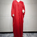 Vestido de moda musulmán Abaya, túnica negra, tela brillante con diseño, conjunto de dos piezas EX-STOCK Canada