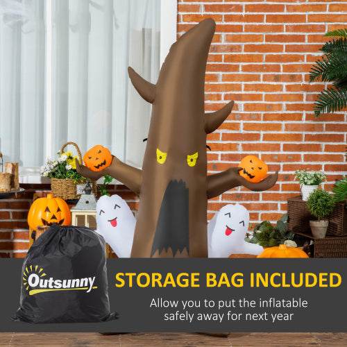 5 Halloween Inflatables Outdoor Decorations Ghost Tree With Pumpkins, Blow-Up LED Yard Decor Indoor Outdoor For Garden, Lawn, Party, Holiday EX-STOCK