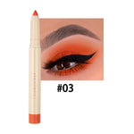 Eyeliner pencil with an eye makeup application example on a white background