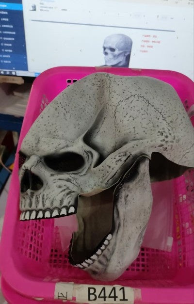 Halloween Movable Mouth Skull Mask Helmet Mouth Movable Skull Full Head Skull Mask EX-STOCK