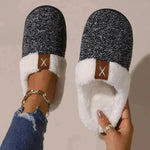 Zapatillas de peluche de invierno zapatillas de casa cálidas de fondo grueso para mujeres zapatillas de dormitorio de interior