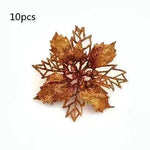 Glitter Artifical Christmas Flowers Christmas Tree Decorations For Home Fake Flowers Xmas Ornaments New Year Decor - EX-STOCK CANADA