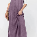 New Suspender Leisure Denim mum loose long Dress - EX-STOCK CANADA