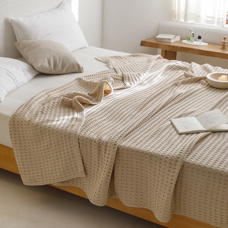 Waffle Cotton Yarn Air Conditioner Summer Cooling Duvet Solid Color Dormitory Comforter EX-STOCK Canada 