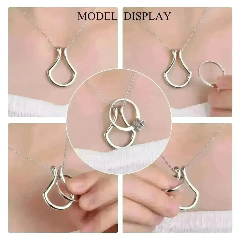 Sterling Silver Ring Holder Necklace Pendant Jewelry for Women - EX-STOCK CANADA