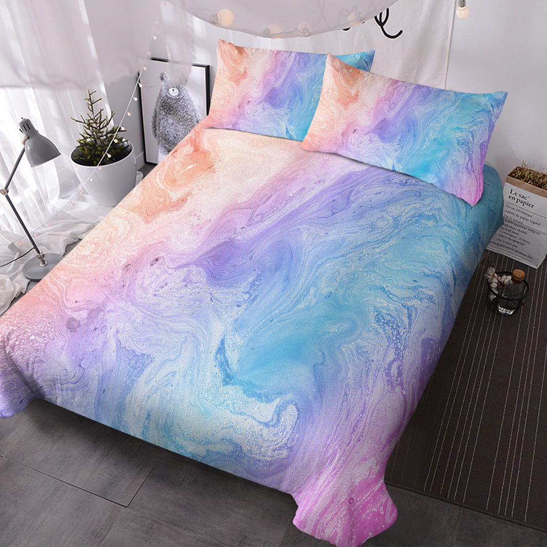 Girly Duvet Cover Rainbow Glitter Ombre Bedding Sets 3 Pcs Chic Purple Blue Green Pastel Bed Spreads Sparkle Quilt Cover Set With 2 Pillow Shams EX-STOCK Canada 