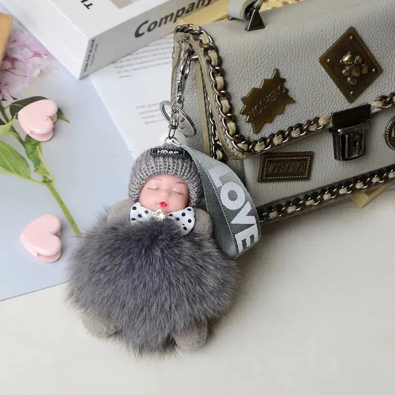 Cute Sleeping Doll Plush Doll Keychain Pendant Backpack Handbag Wallet Accessories - EX-STOCK CANADA