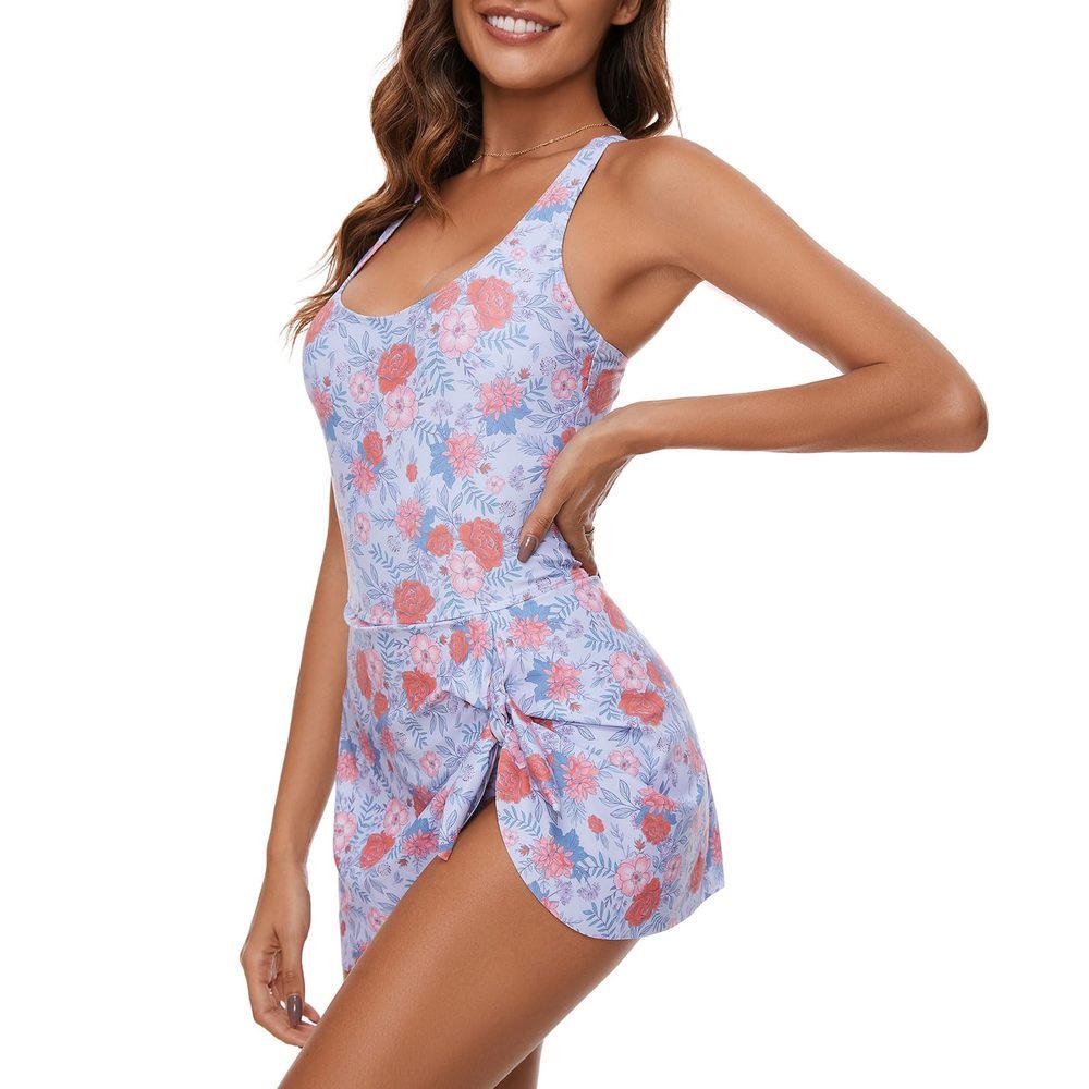 Printed Girls' Skirt Style One-piece Swimsuit Covers The Belly And Makes You Look Slim And Quick Drying EX-STOCK