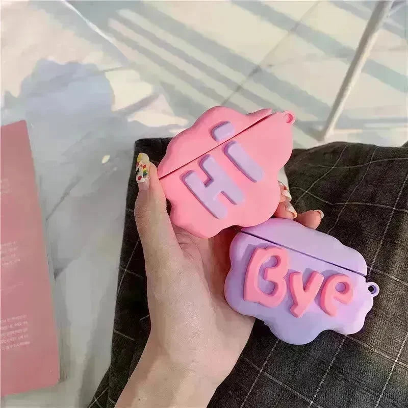 Cute Cartoon Lettered Airpod Earphone Silicone Protective Case - EX-STOCK CANADA