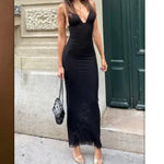 Halter neck Spaghetti Backless Butterfly Design Spring Summer long dress - EX-STOCK CANADA