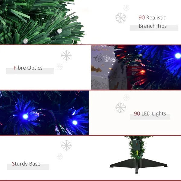 3FT Pre-lit LED Optical Fiber Christmas Tree Artificial Holiday Decor With Stand EX-STOCK Canada 