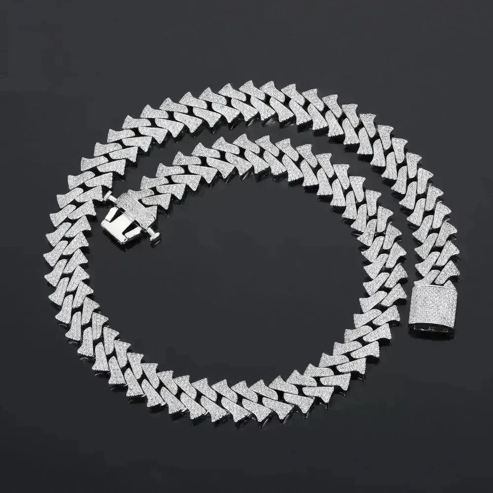14mm Men's Hip Hop Zircon Thorns Cuban Link Chain - EX-STOCK CANADA