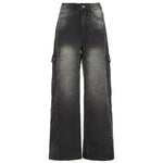 European And American Slimming High Waist Wide Legs Baggy Jeans Pant For Women - EX-STOCK CANADA