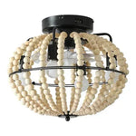 Beaded Fan Lamp Wooden Beaded Chandelier Oak White - EX-STOCK CANADA