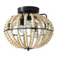 Beaded Fan Lamp Wooden Beaded Chandelier Oak White - EX-STOCK CANADA