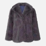 Classy Fashionable Winter Plain Huge Faux Fur Coat for Ladies - EX-STOCK CANADA