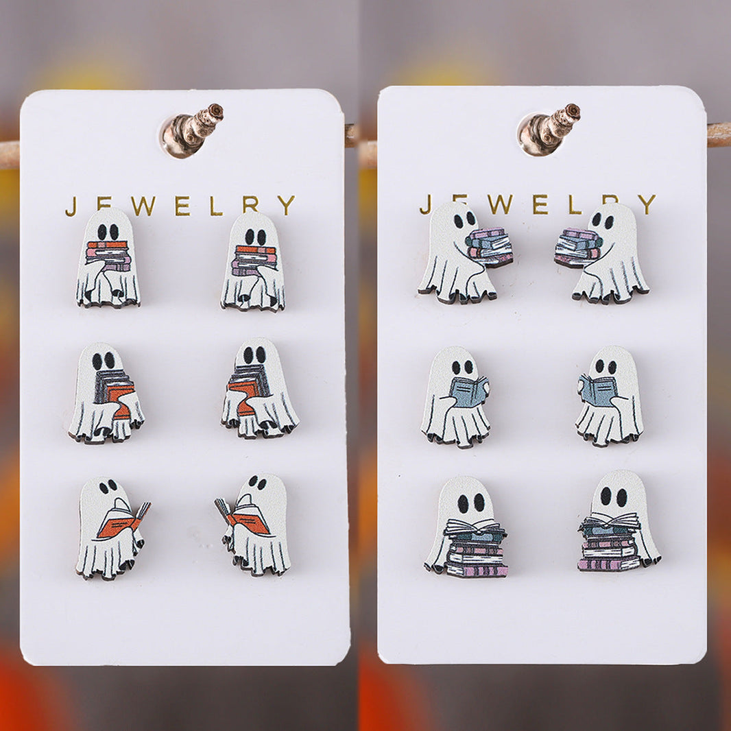 Halloween Book Ghost Wooden Studs Suit EX-STOCK