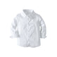 White dress shirt with rolled-up sleeves on a white background