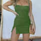 Fashion Slim Fit Slit Sling Denim Mini  sleeveless Dress Women - EX-STOCK CANADA