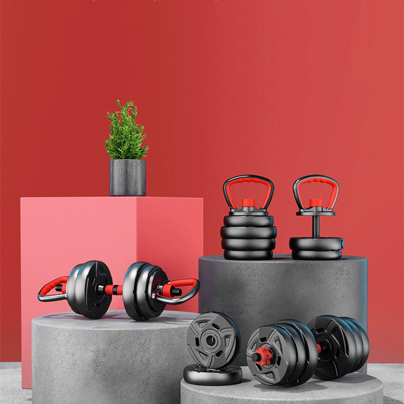 Men's Home Rubber-covered Barbell Fitness Equipment Adjustable 