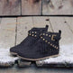 Round-toe suede ankle boots for women