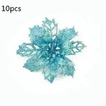 Glitter Artifical Christmas Flowers Christmas Tree Decorations For Home Fake Flowers Xmas Ornaments New Year Decor - EX-STOCK CANADA