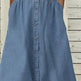 Women's European And American Lapel Casual loose button down Midi Denim jeans Mum Dress - EX-STOCK CANADA