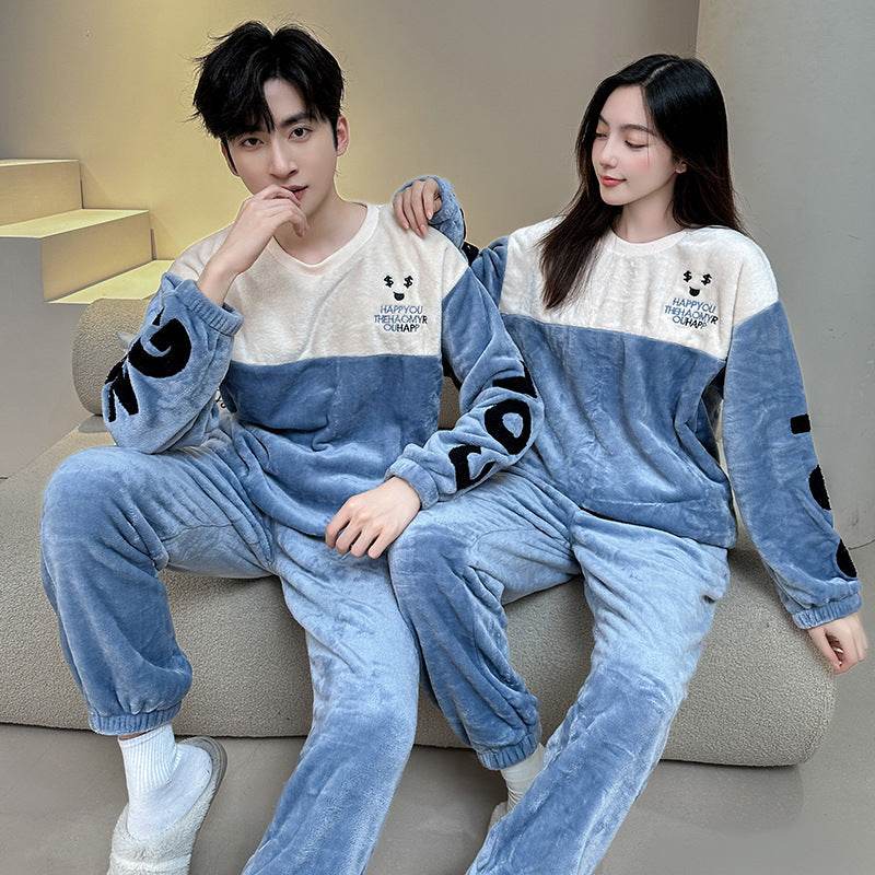 Coral Fleece Couple Plus Size Pajamas For Women - EX-STOCK Canada