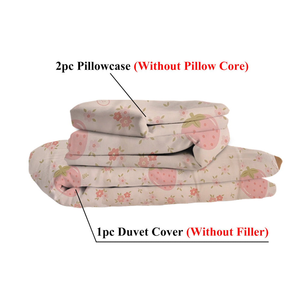 3 Piece Strawberry Duvet Cover Set Strawberry Print Bedding For Home Bedroom Decor Microfiber Quilt Cover Gifts Twin Full Queen King Size EX-STOCK Canada 