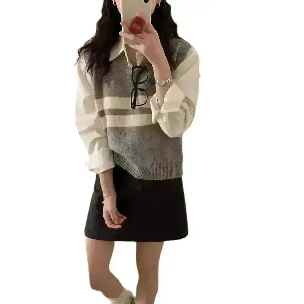 Cashmere Sleeveless V-neck Knitted Sweater Vest top for women - EX-STOCK CANADA