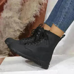 Round Toe Martin Shoes Mid-calf Length Large Size Leather Boots - EX-STOCK CANADA